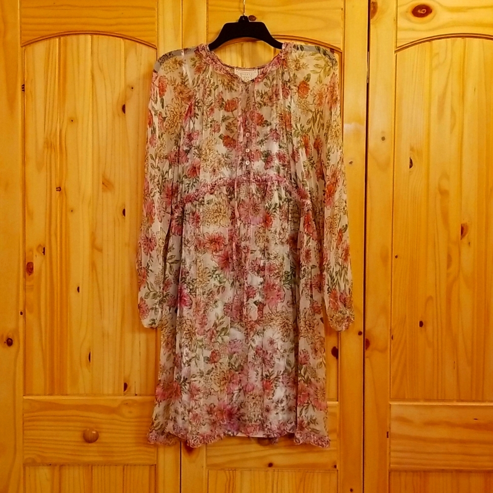 Beautiful Johnny Was dress, large size with matching liner, adjustable waist.